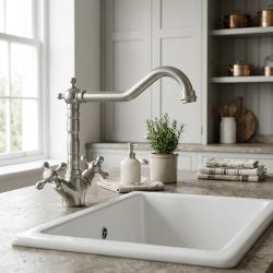 brushed-nickel-kitchen-faucet-classic